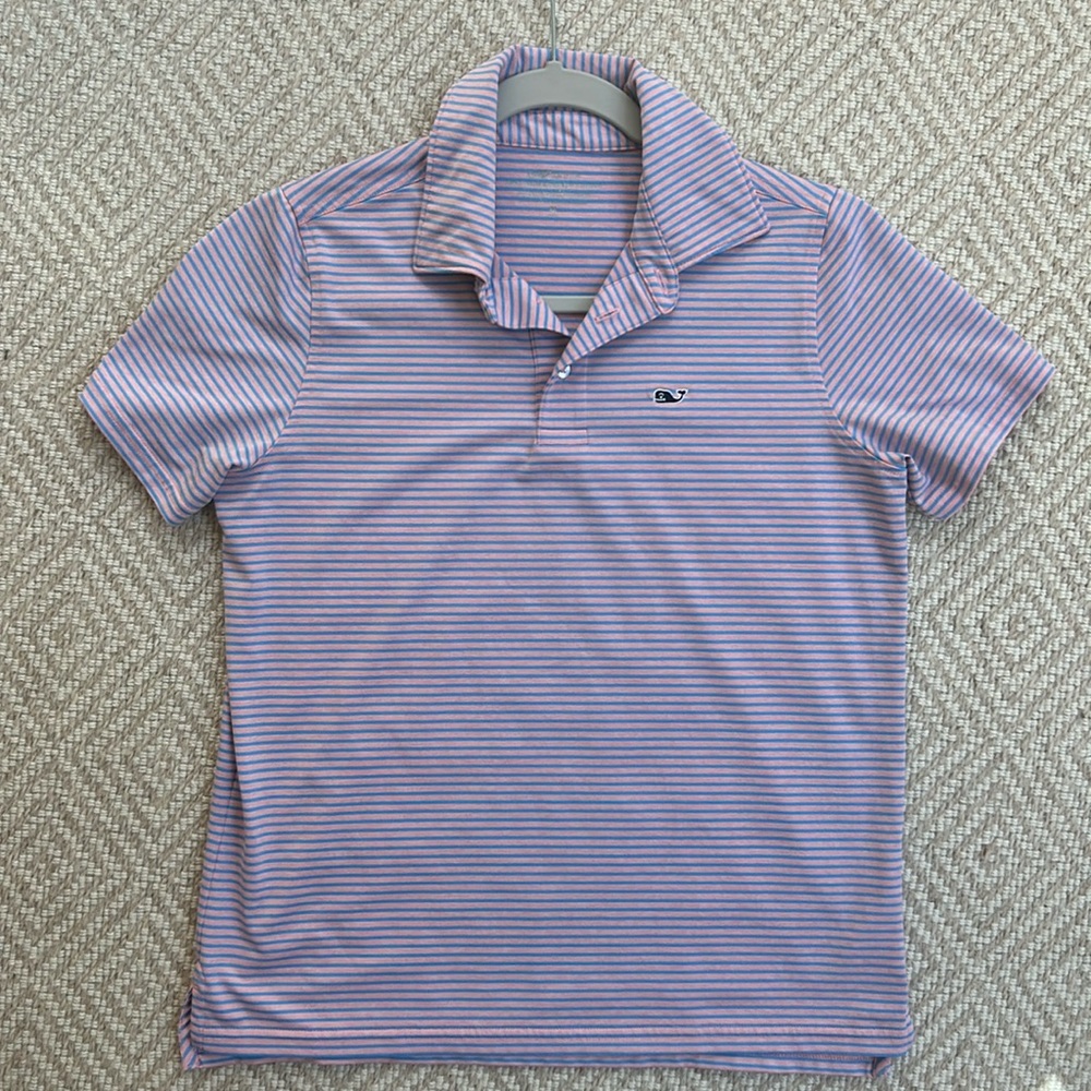 Vineyard Vines Kids Polo - Purple and White Stripes